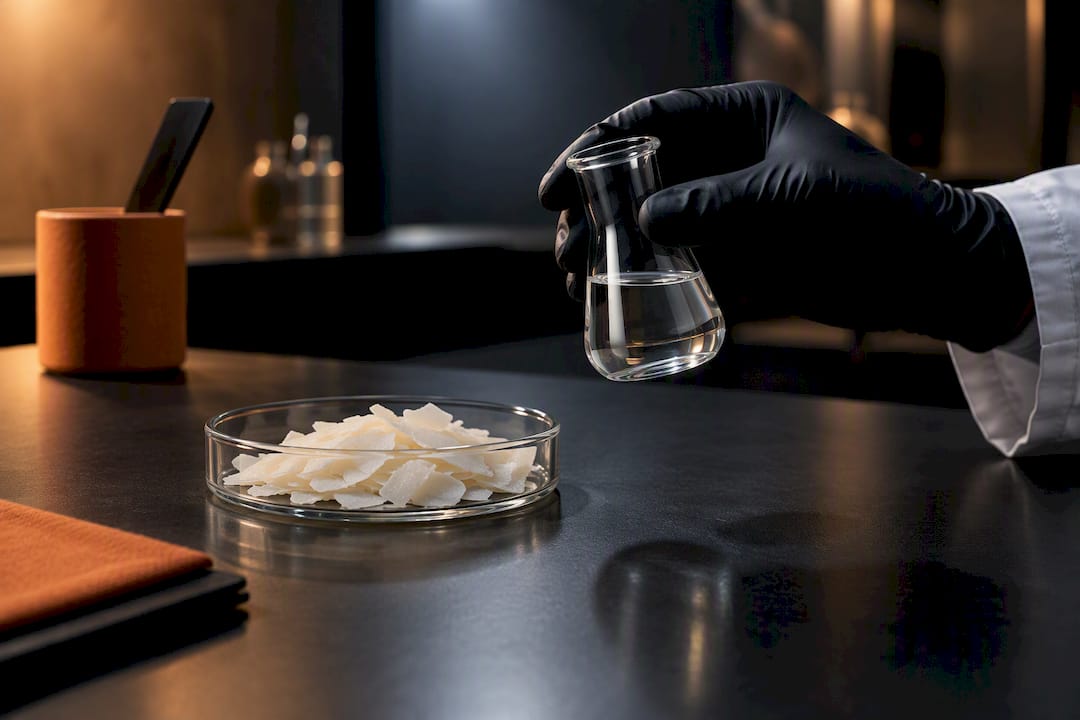 Skincare formulation materials in a laboratory