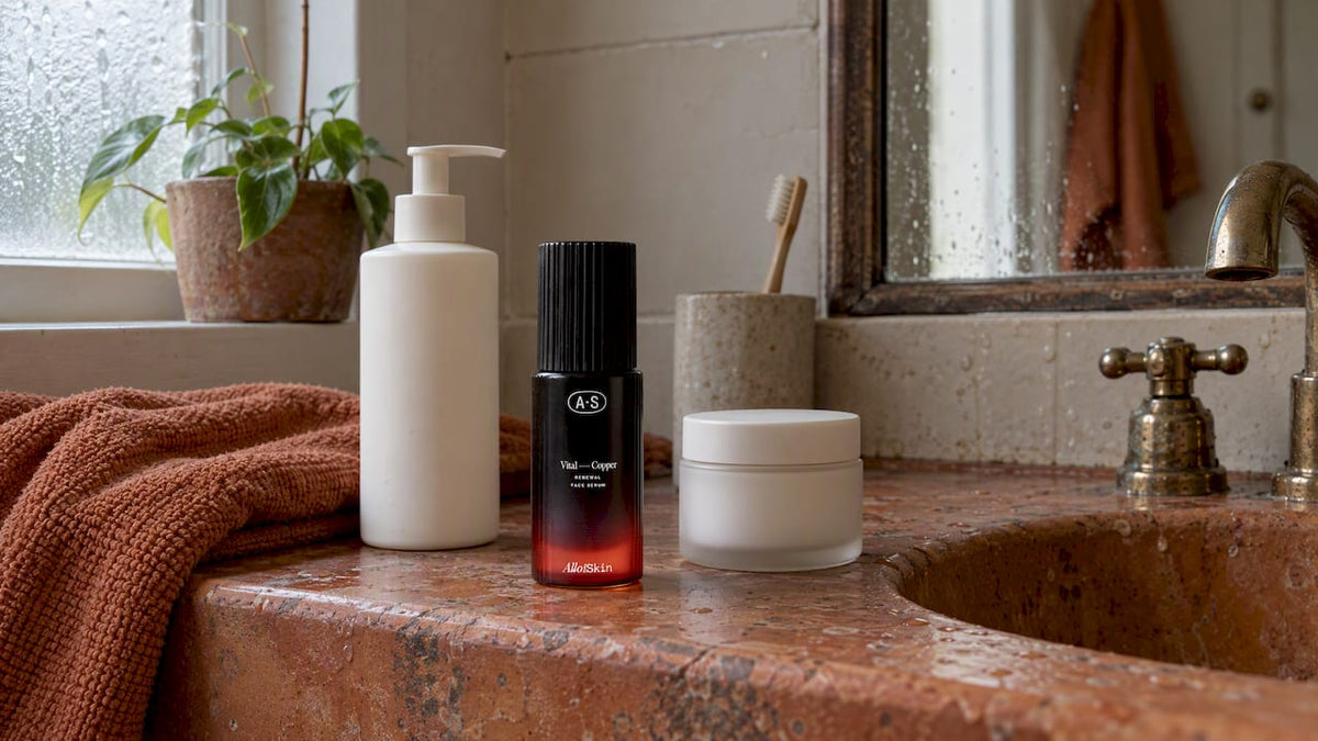 Fragrance-free skincare routine with VitalCopper serum
