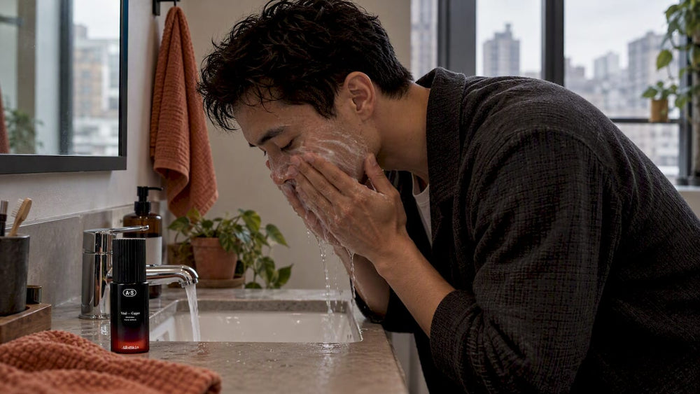 Gentle face cleansing after a city commute