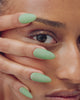 Woman with green nails