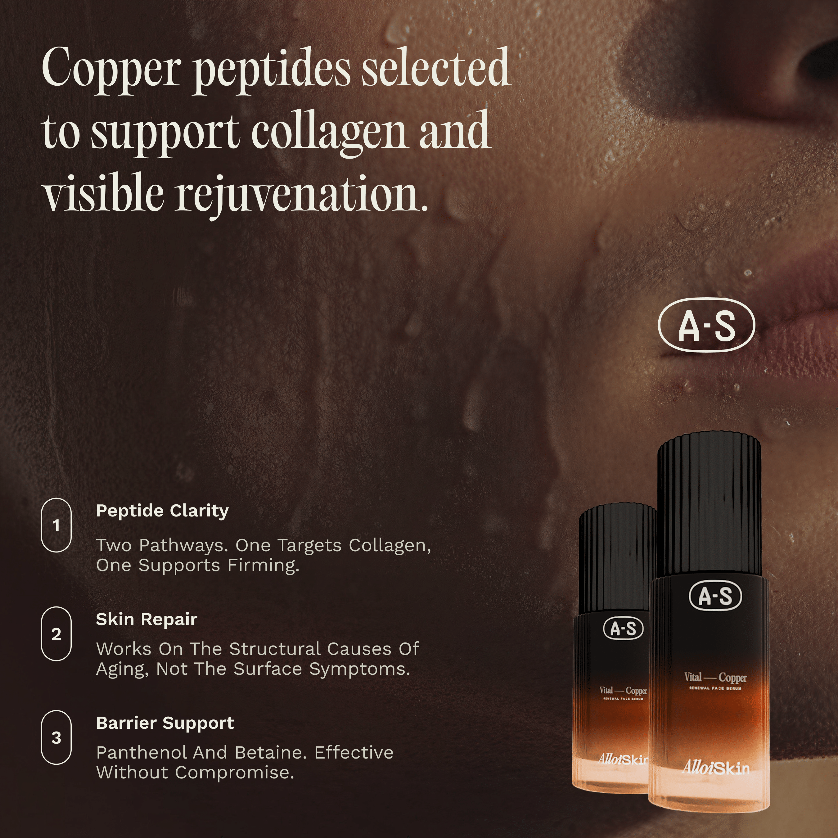 Vital—Copper A dual - peptide repair serum for face and neck. - Alloi Skin